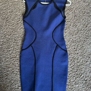 Guess Royal Blue Midi Dress with Black Trim